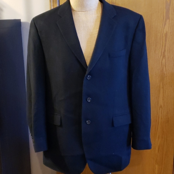 Ralph lauren camel hair black blazer euc